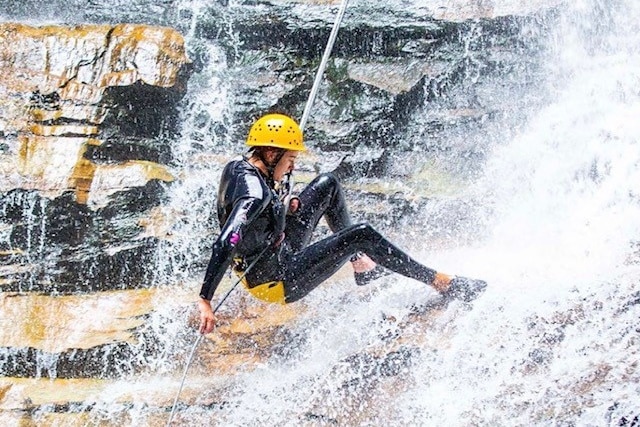 Skye-Blue Henderson abseiling