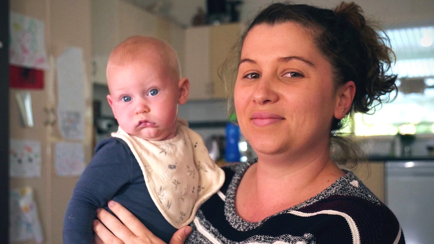 Zoe Eaton with her young baby