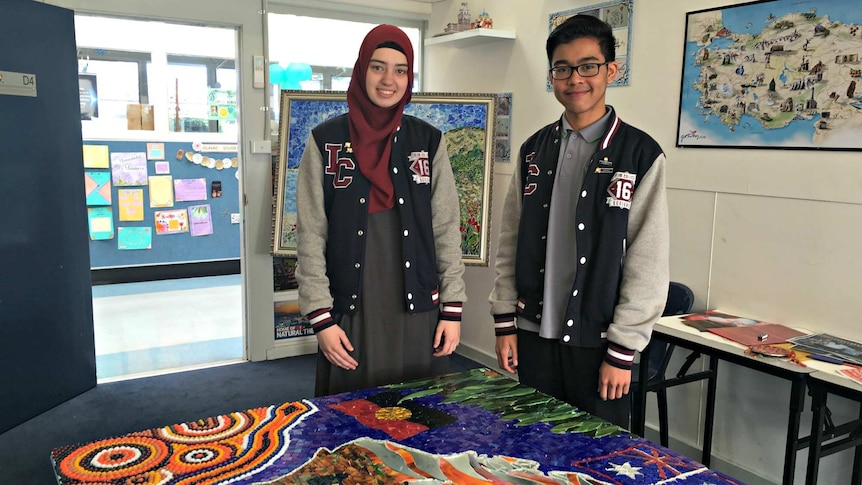 Students with the Connection to Country mosaic