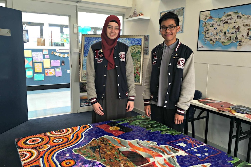 Students with the Connection to Country mosaic