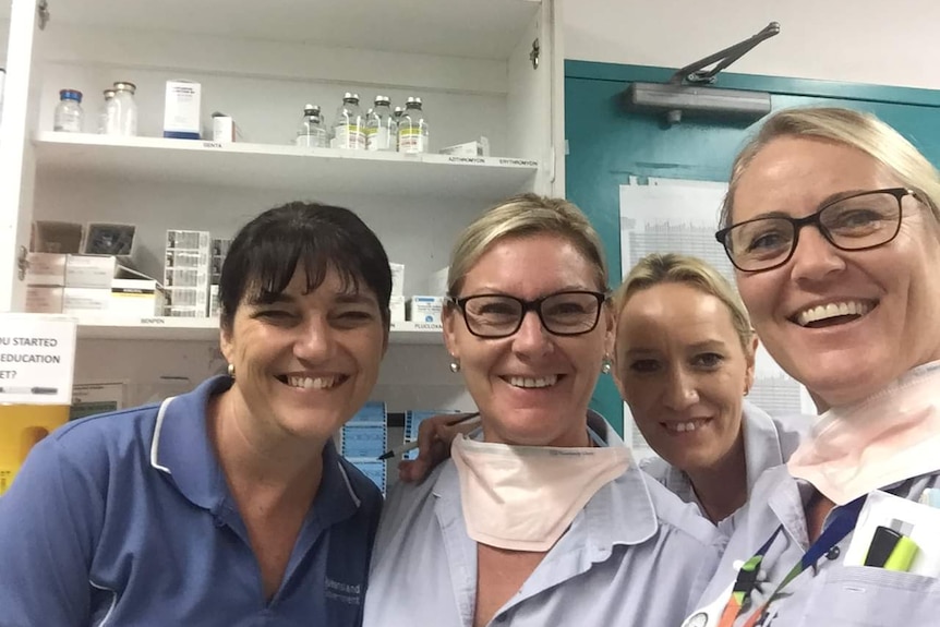 Felicia Pickham with colleagues at Hervey Bay Hospital
