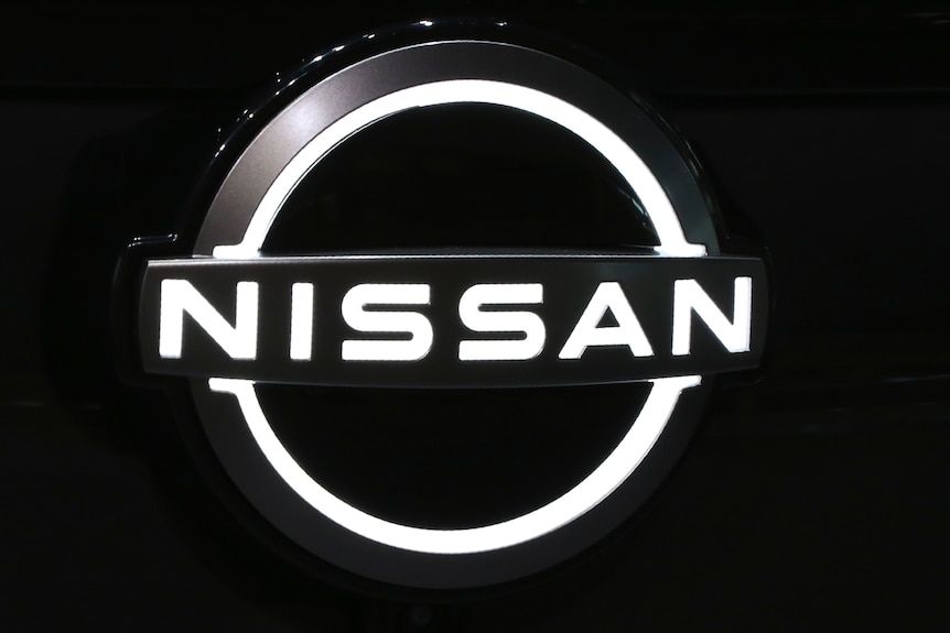 nissan logo on a wall