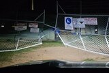 The fence of a restricted property is smashed after a car rammed it.