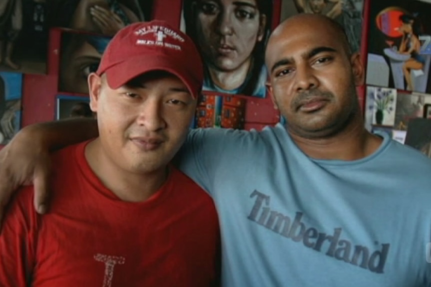 Andrew Chan and Myuran Sukumaran in prison in Indonesia.