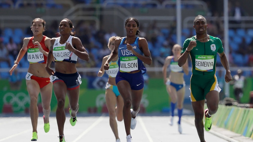 Caster Semenya running in her 800m heat