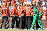 Kevin Pietersen walks away after being dismissed by Mitchell Johnson