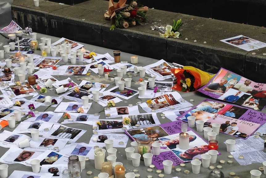 Remnants of the vigil for the Bali Nine pair