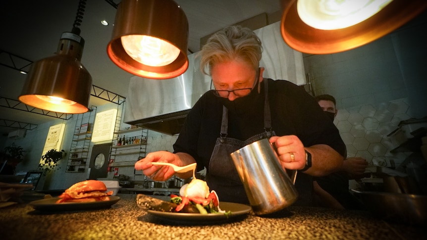 Adelaide chef Nicolle Hahn prepares a meal.