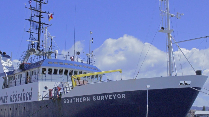CSIRO's Southern Surveyor docks in Hobart.