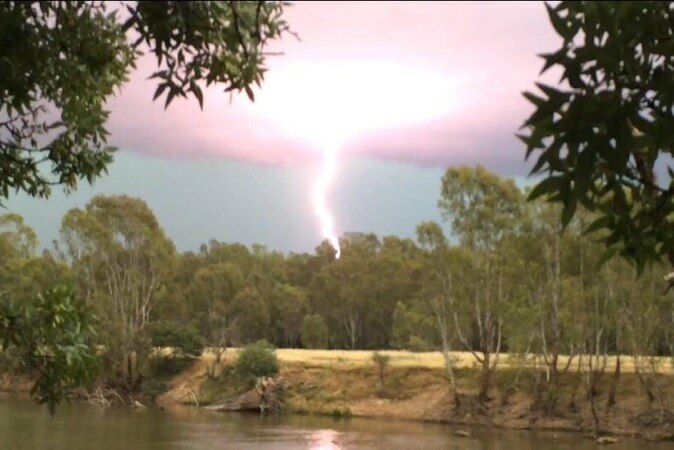 Lightning strikes in Yarrawonga, Victoria