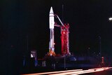 1966 photo provided by the San Diego Air and Space Museum shows an Atlas Centaur 7 rocket on the launchpad.