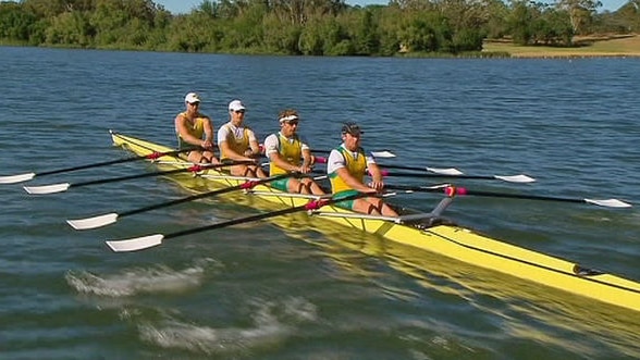 High and dry: the sewage spill has forced all training at the National Rowing Centre of Excellence onto land.