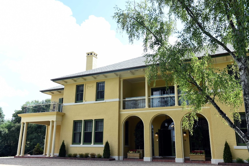 The exterior of the Lodge in Canberra.