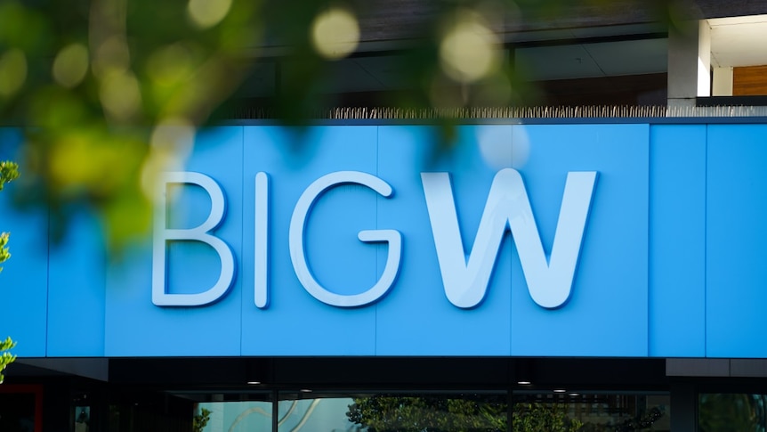 A sign for Big W