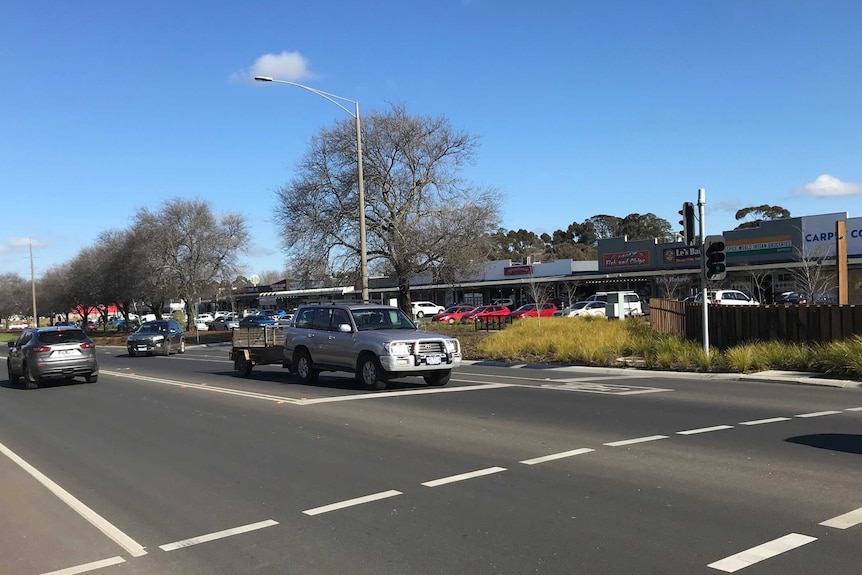 An intersection at the shops at Wallan.