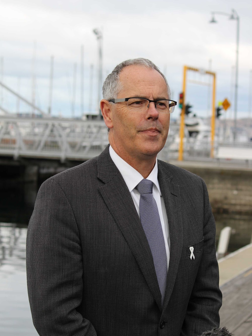 Wes Ford director of EPA on Hobart wharf