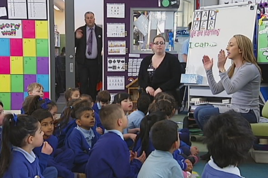 Teachers and students at Broadwaymeadows Primary School