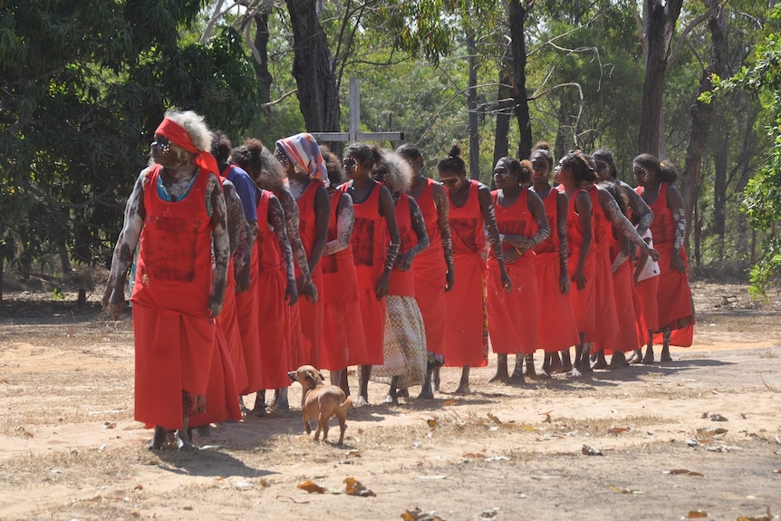 Women dancing at an outstation performance.