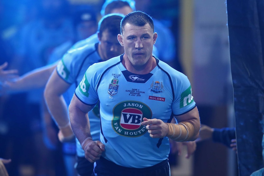 Gallen leads the Bluers out for Origin III