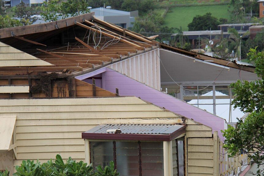 House with destroyed roof in Yeppoon