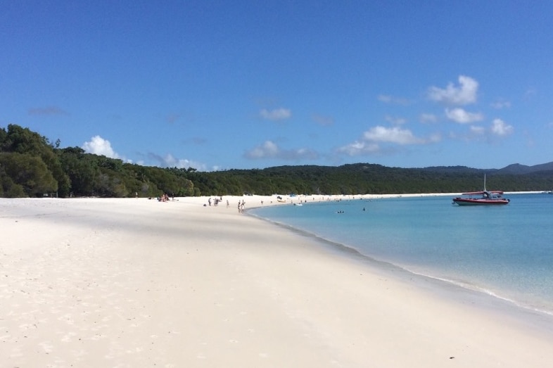 Pristine Whitehaven Beach off north Queensland in June 2016