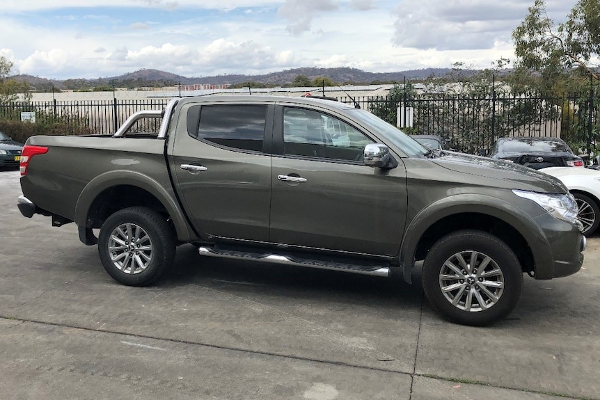 A four-door utility vehicle seized by police in a criminal investigation.