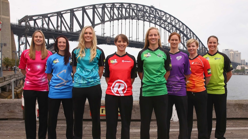 Debut innings ... Representatives from the eight Women's Big Bash League franchises attend the inaugural season launch in Sydney