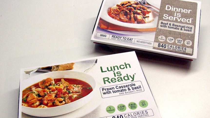 Packets of ready to eat meals Prawn casserole or beef and basmati rice