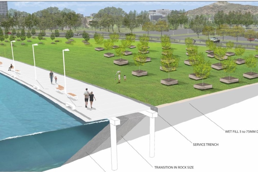 Scope of works using computer aided design for West Basin, Lake Burley Griffin.