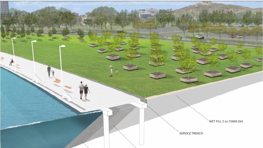 Scope of works using computer aided design for West Basin, Lake Burley Griffin.