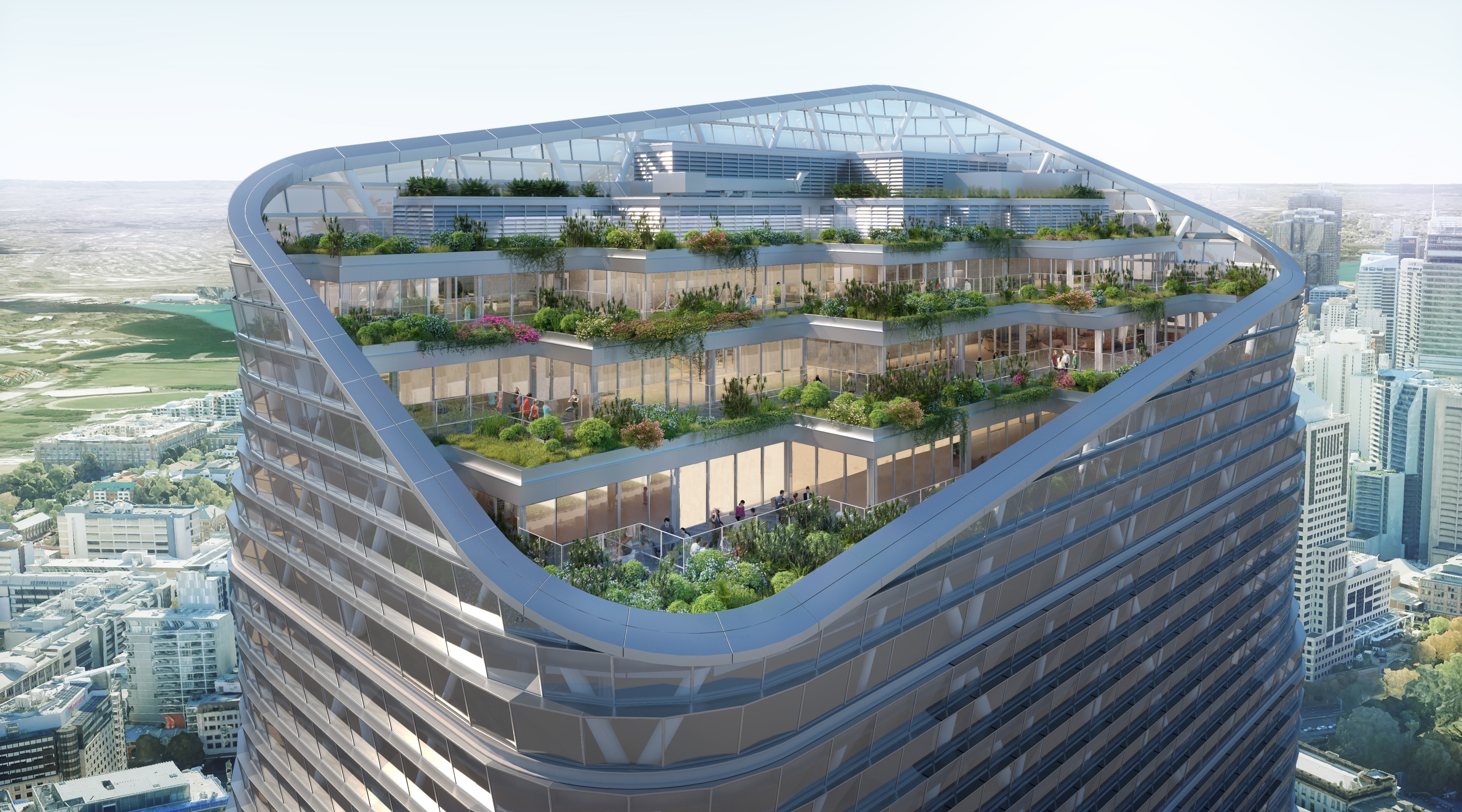 Atlassian marks milestone in $1.4b 'world's tallest hybrid timber' tower in Sydney