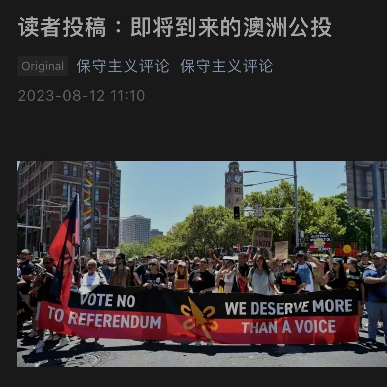 一则广告，一群反对运动者在街头参加集会。