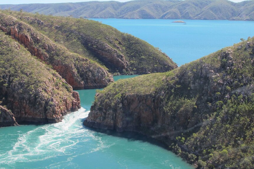 Horizontal Falls from above