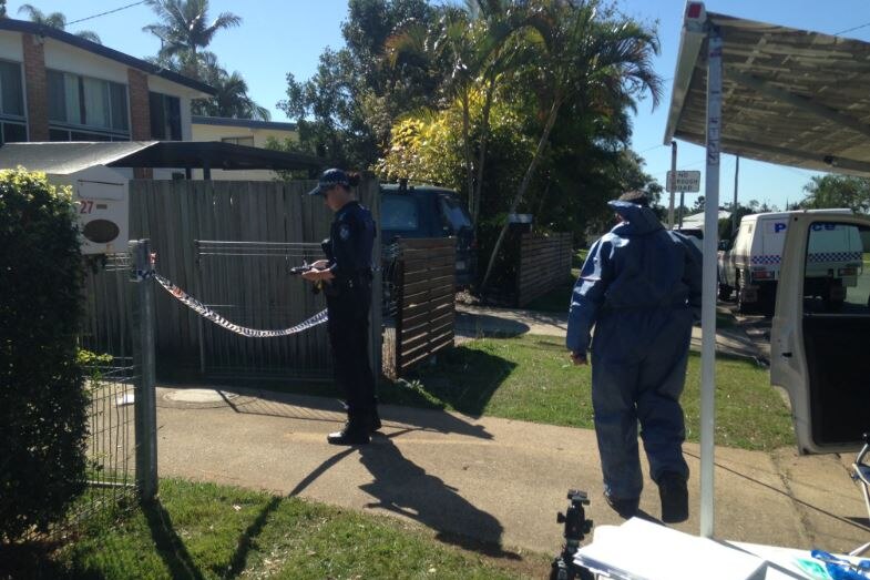 Police at Kallangur home in Brisbane where woman stabbed multiple times on Tuesday night.