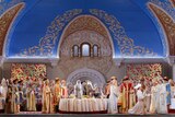 Actors on stage at the Bolshoi Theatre