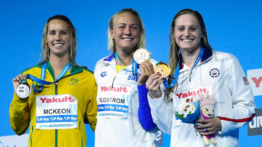 Emma McKeon holds silver on world championships podium