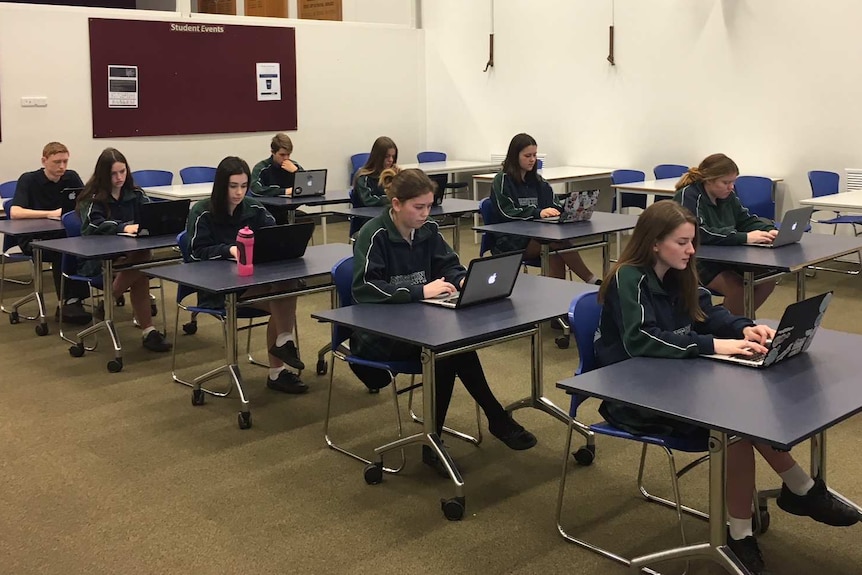 Brighton students sit trial electronic exam 2