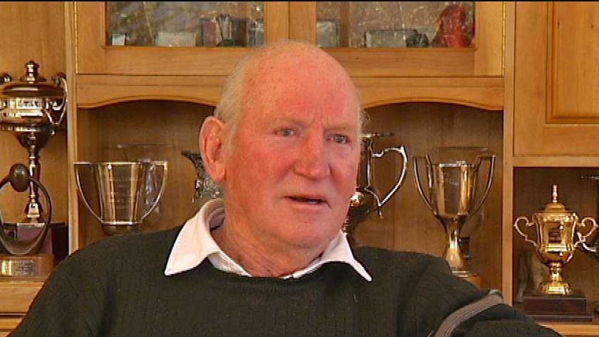 Football legend Darrel Baldock at home in Devonport Tasmania
