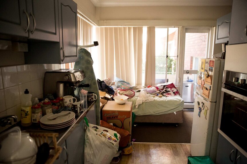David Boyd's messy two-bedroom apartment in Penshurst