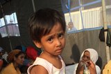 Young rescued Rohingya asylum seeker in the dome tent