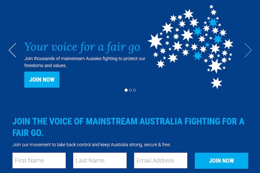 The Advance Australia website says 'You're voice for a fair go'
