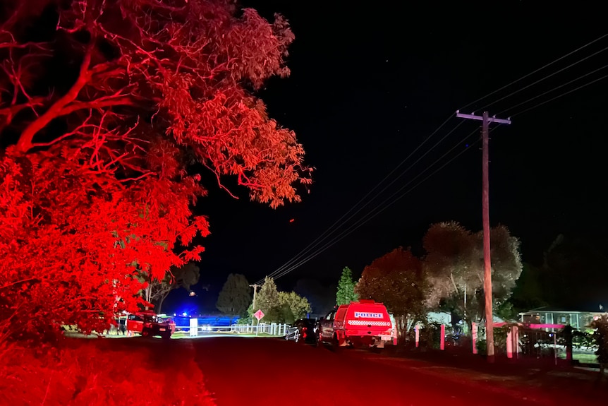emergency services at night outside a rural property