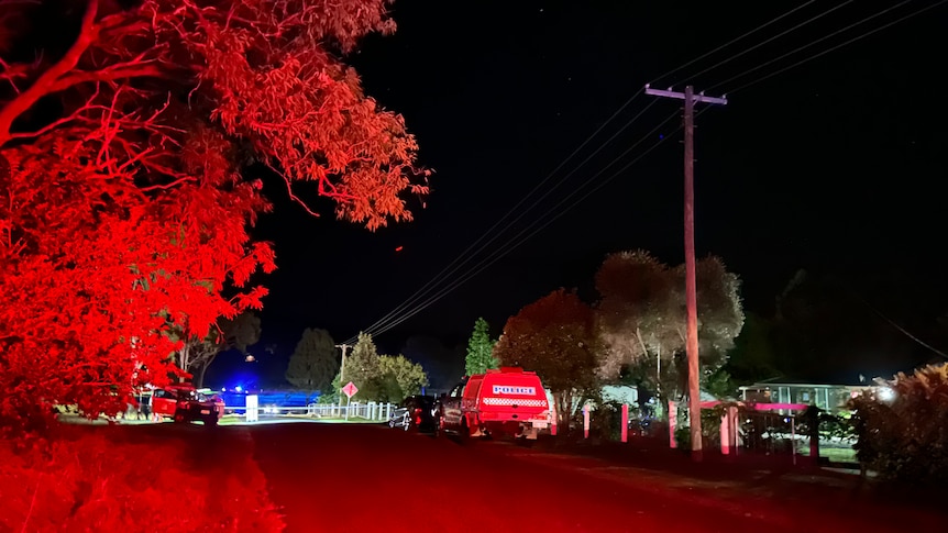 emergency services at night outside a rural property