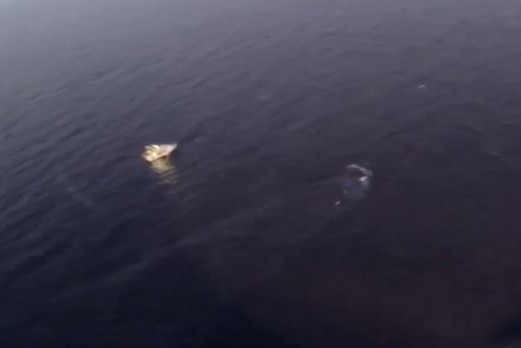 Capsized trawler off Fraser Island