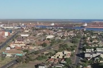 An aerial shot of Port Hedland