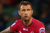 Welcome back ... Quade Cooper prepares to take a penalty goal attempt for the Reds