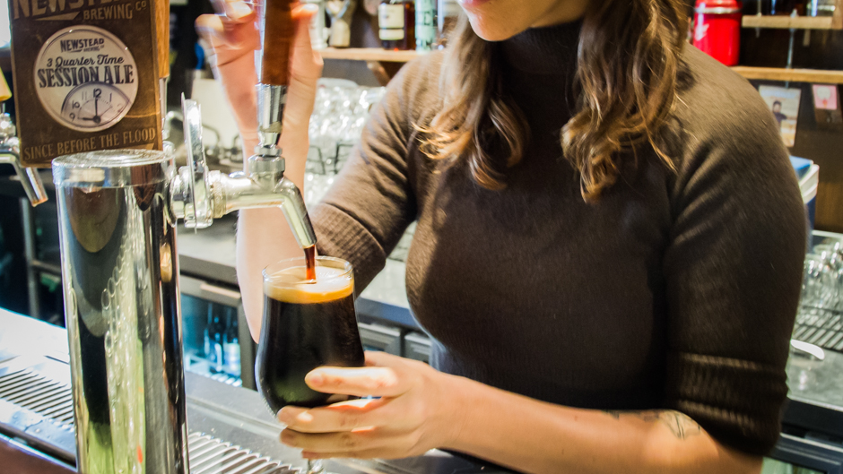 Georgie still gets asked by males why she works in a craft beer bar.