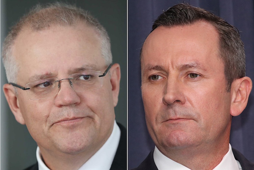 Federal Treasurer Scott Morrison and WA Premier Mark McGowan composite headshots.