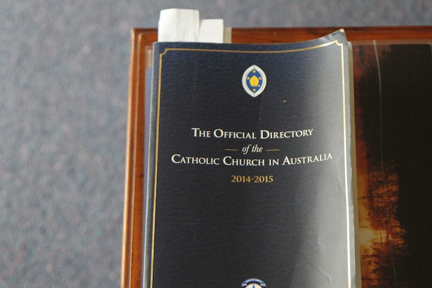 The official directory of the Catholic Church of Australia sits on a table at the Sisters of Charity convent.