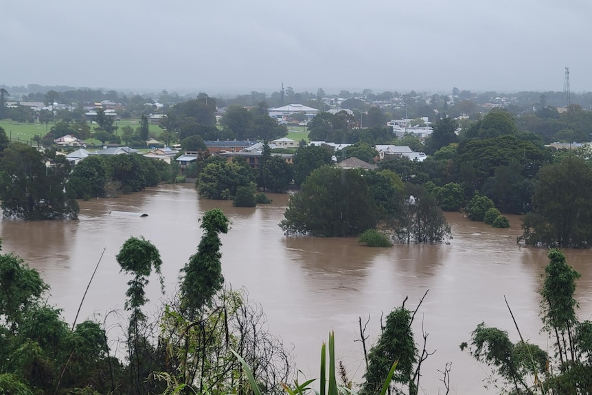 The Macleay River breaks its banks in Kempsey